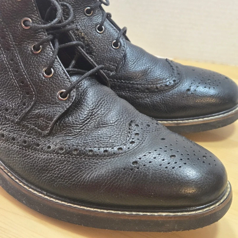 Nunn Bush Men's 10.5M Black Leather Wingtip Brogue Chukka Boots Memory Foam